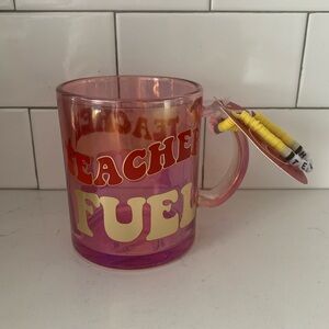 Sheffield Home Teacher Fuel Glass Mug + 'Teach' Pencil Friendship Bracelet - NWT